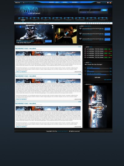 Pwned Gaming Webdesign